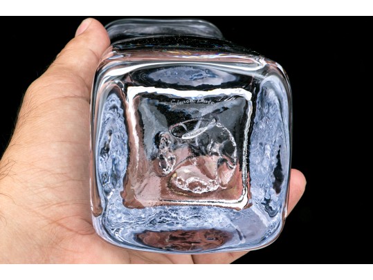 Elegant Simon Pearce Crystal Vase