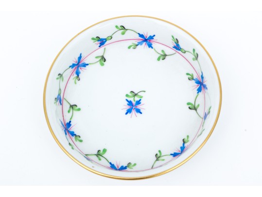 Herend, Hand-painted Diminutive Planter With Underplate
