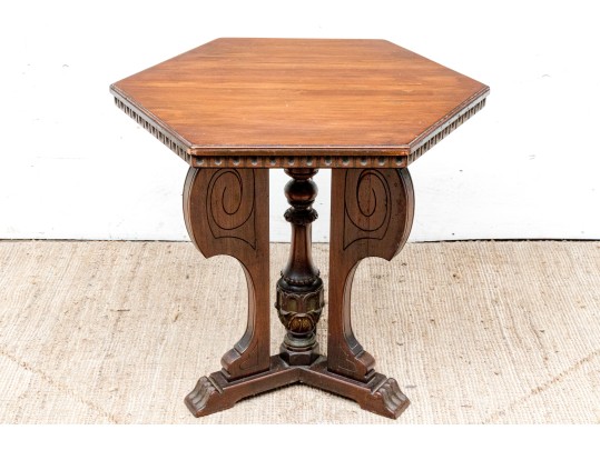Renaissance Revival Hexagonal Top Occasional Table