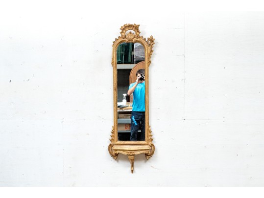 Vintage Carved And Gilt La Barge Venetian Style Mirror With Shelf-  As Is