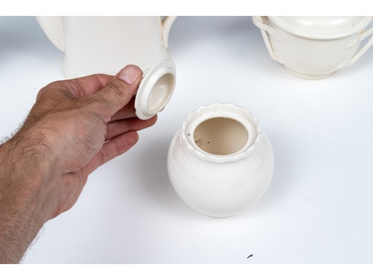 Six Piece Assembled English Hartley Greens & Co. Leeds Pottery 