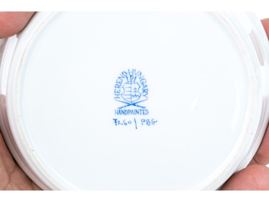 Herend, Hand-painted Diminutive Planter With Underplate