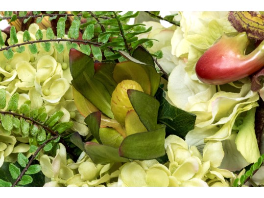 Wooden Planter With Quality Faux Foliage