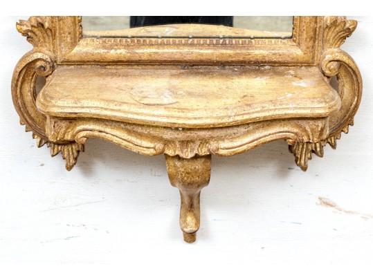 Vintage Carved And Gilt La Barge Venetian Style Mirror With Shelf-  As Is