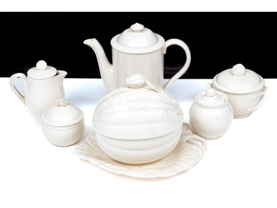 Six Piece Assembled English Hartley Greens & Co. Leeds Pottery 