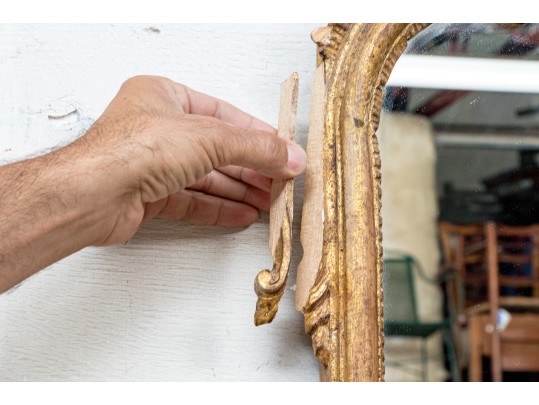 Vintage Carved And Gilt La Barge Venetian Style Mirror With Shelf-  As Is