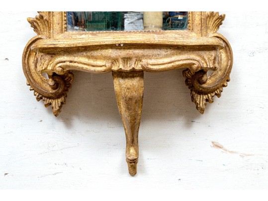 Vintage Carved And Gilt La Barge Venetian Style Mirror With Shelf-  As Is