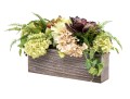 Wooden Planter With Quality Faux Foliage