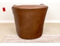 Handsome Stickley Leather Swivel Arm Chair