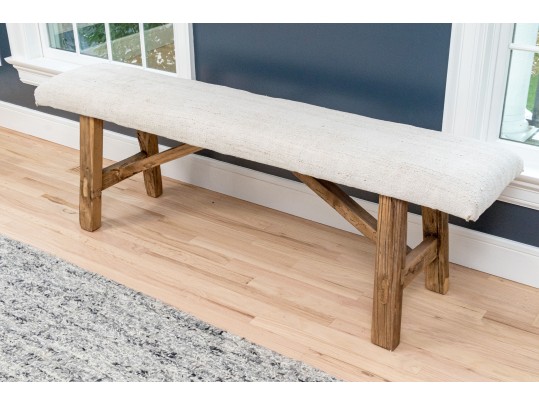 Modern Farmhouse Upholstered Bench