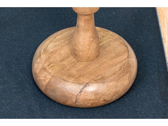 Contemporary Pair 42” Turned Wood Candle Sticks