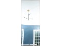 Sleek Beveled Mirror Floor Mirror With Metallic Frame
