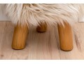 Lavish Faux Fur Stool With Wooden Base