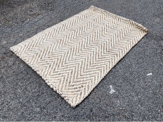 Indian Waikiki Natural Jute Flat Weave Area Rug, 4' X 6'