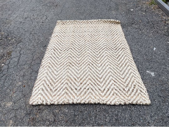 Indian Waikiki Natural Jute Flat Weave Area Rug, 4' X 6'