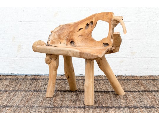 Awesome Naturalistic Teak Accent Chair