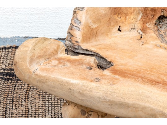 Awesome Naturalistic Teak Accent Chair