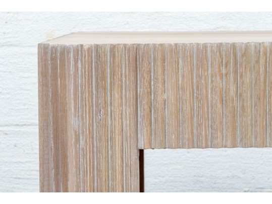 Attractive Carved Fluted Solid Wood Cocktail Table