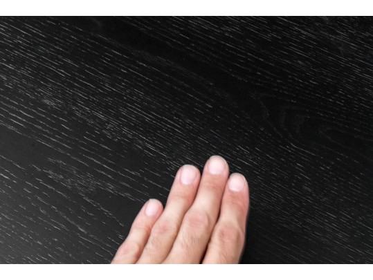 Stylish Solid 46” Round Ebonized Oak Pedestal Table