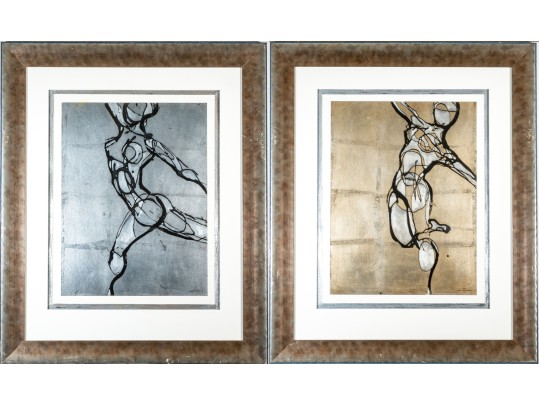 Set Of Two Large Decorative Modernist Figural Prints