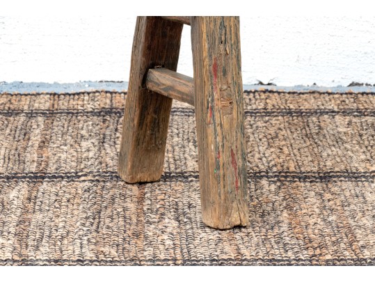 Chinese Semi-Antique Carved Elm Bench