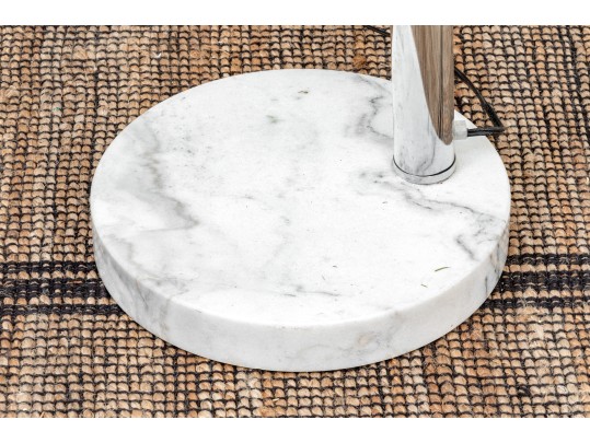 Dramatic Chrome And Marble Five-Arm Floor Lamp In The Manner Of Atelje Lyktan 