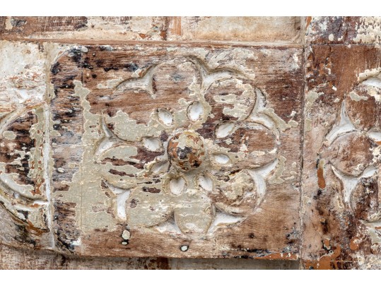 Vintage Framed Indian Carved Door Panel 