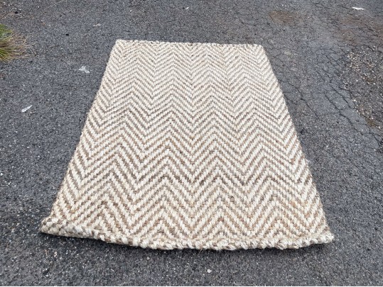 Indian Waikiki Natural Jute Flat Weave Area Rug, 4' X 6'