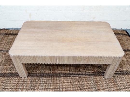 Attractive Carved Fluted Solid Wood Cocktail Table