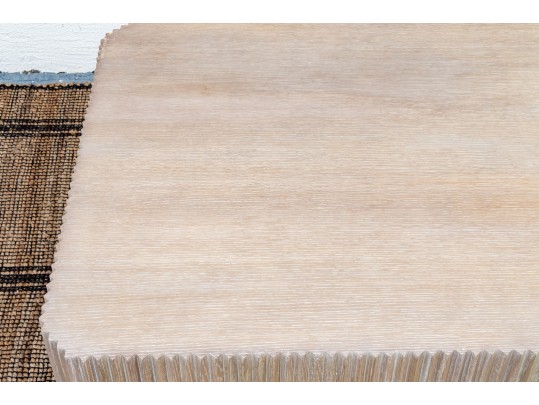 Attractive Carved Fluted Solid Wood Cocktail Table