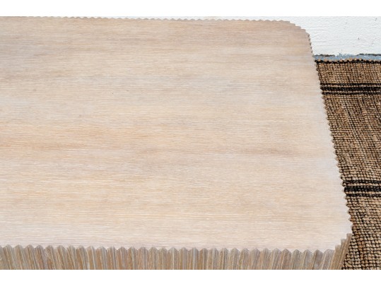 Attractive Carved Fluted Solid Wood Cocktail Table