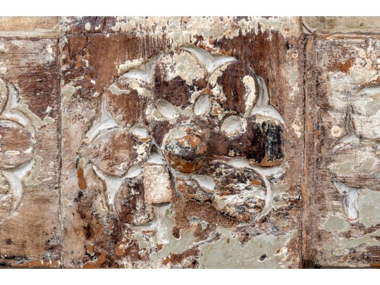 Vintage Framed Indian Carved Door Panel 