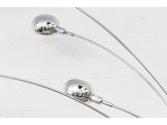 Dramatic Chrome And Marble Five-Arm Floor Lamp In The Manner Of Atelje Lyktan 