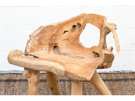 Awesome Naturalistic Teak Accent Chair