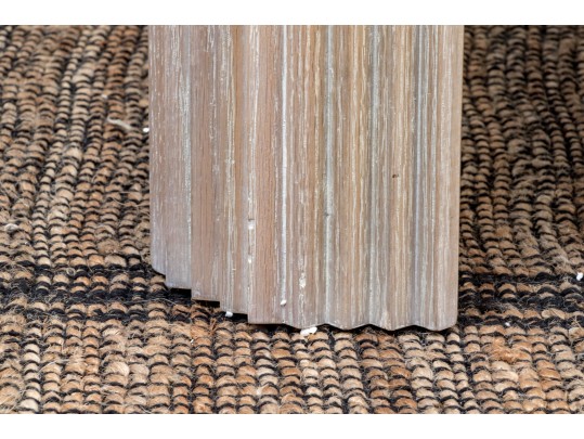 Attractive Carved Fluted Solid Wood Cocktail Table