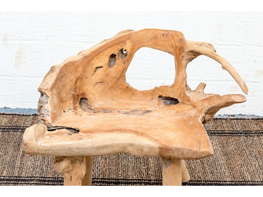 Awesome Naturalistic Teak Accent Chair