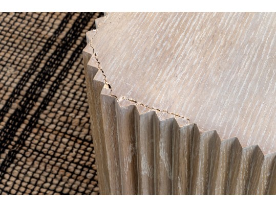 Attractive Carved Fluted Solid Wood Cocktail Table