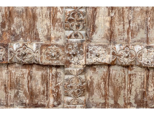 Vintage Framed Indian Carved Door Panel 