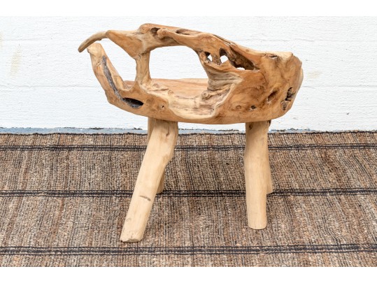Awesome Naturalistic Teak Accent Chair