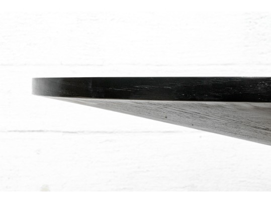 Stylish Solid 46” Round Ebonized Oak Pedestal Table