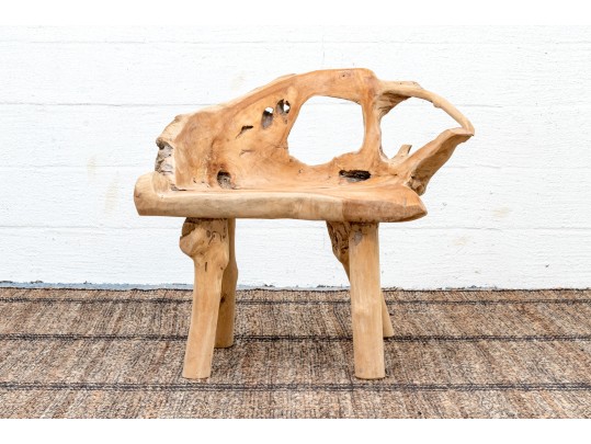 Awesome Naturalistic Teak Accent Chair