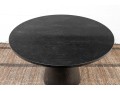 Stylish Solid 46” Round Ebonized Oak Pedestal Table