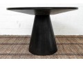 Stylish Solid 46” Round Ebonized Oak Pedestal Table