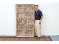 Vintage Framed Indian Carved Door Panel 