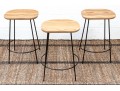 Set Of Three Studio McGee And Threshold Saddle Counter Barstools (Retail $80 Each)
