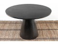 Stylish Solid 46” Round Ebonized Oak Pedestal Table