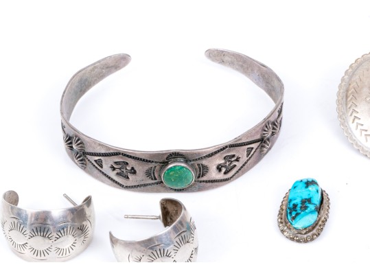 Lot Of Sterling Silver Assorted Southwestern Motif Jewelry Pieces