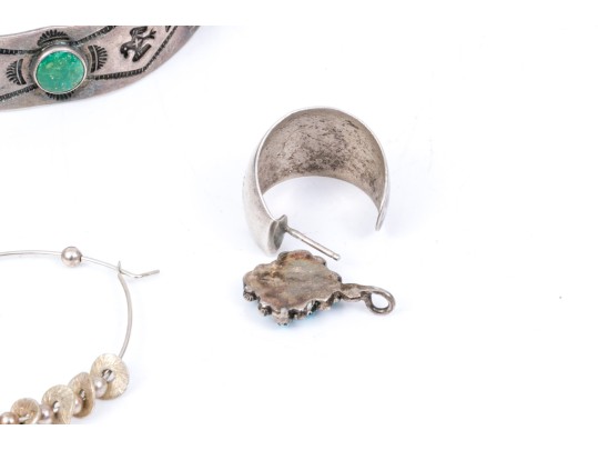 Lot Of Sterling Silver Assorted Southwestern Motif Jewelry Pieces