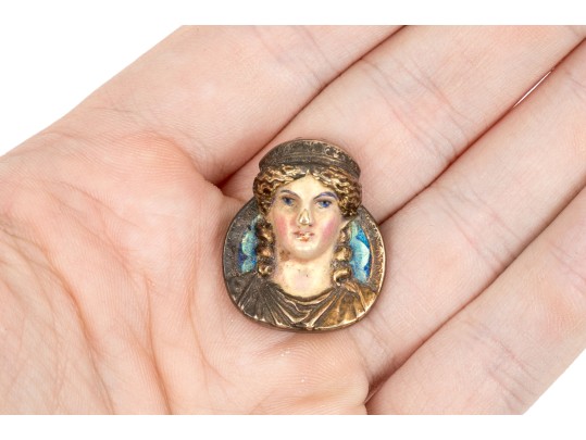 14k Yellow Gold Exceptional Antique Gods & Goddesses 1908 Mardi Gras Comus Brooch