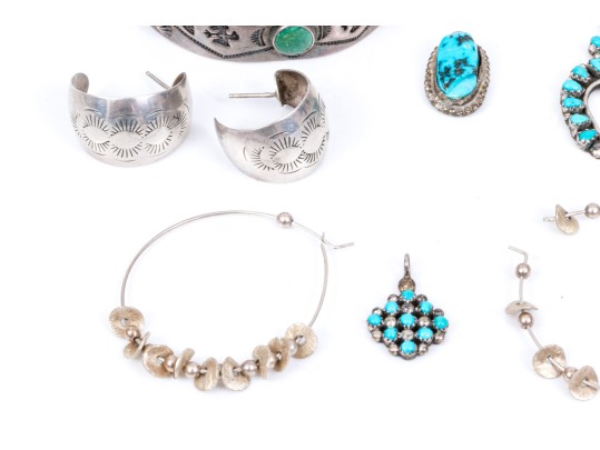 Lot Of Sterling Silver Assorted Southwestern Motif Jewelry Pieces
